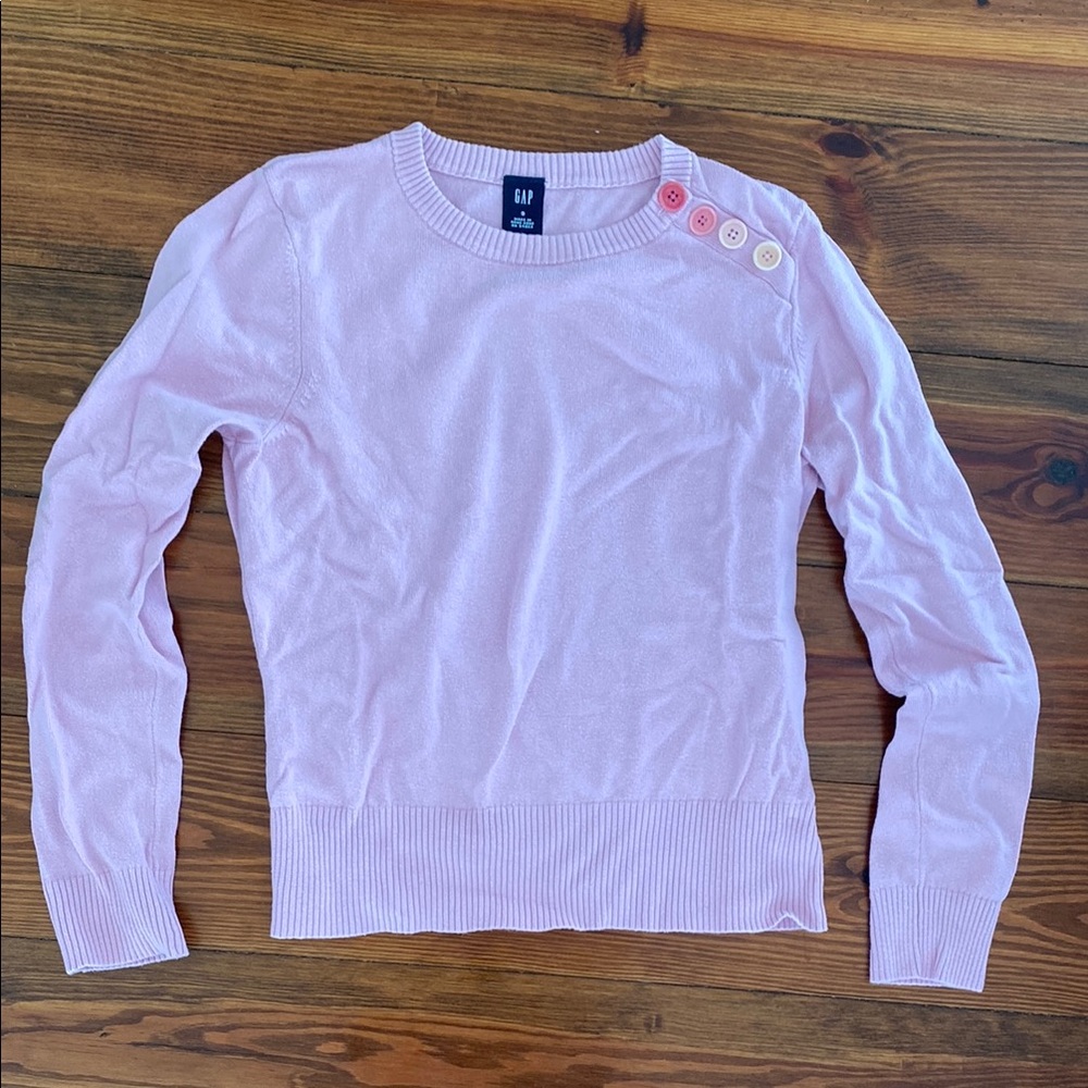 GAP Blush Pink Sweater with Ombré Buttons